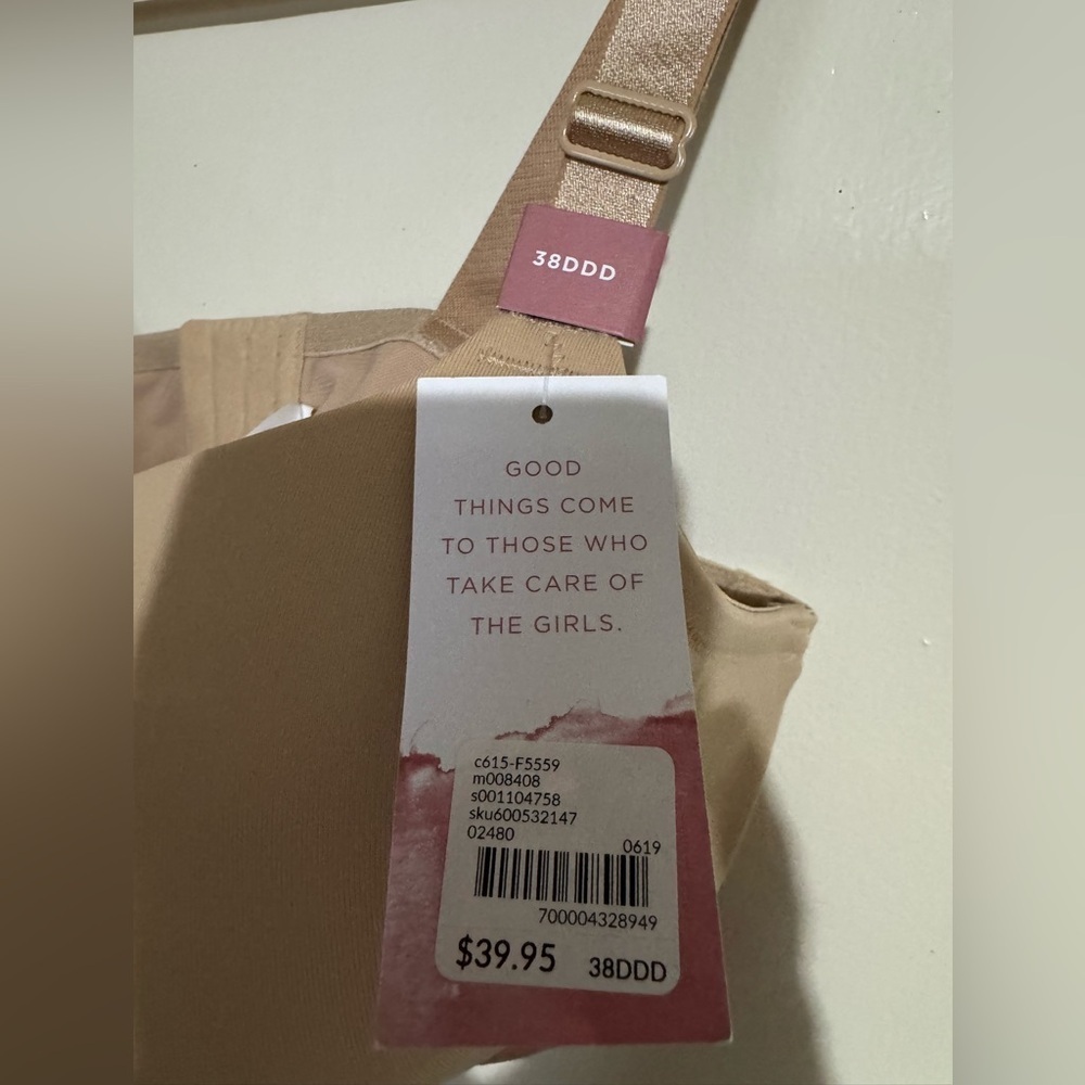 NWT Cacique Lightly lined balconette Women's Tan Bra 38DDD - Picture 3 of 7